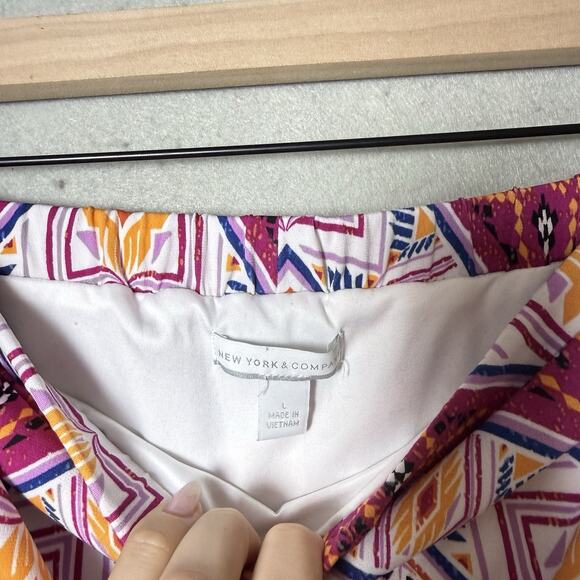 New York & Company Long Strapless Geometric Maxi Dress Size L - Picture 4 of 8